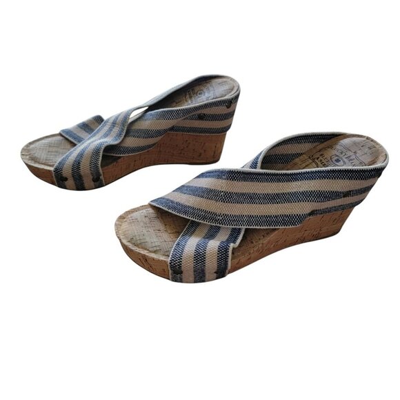 Lucky Brand Size 8M, Miller 2 American Blue & Natural Elastic Crossover Cork - Picture 3 of 9